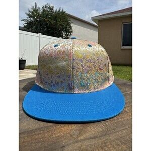 Vintage Y2K Ducksauce GRBG Colorful Pinsky Print Fitted Hat 7 1/2